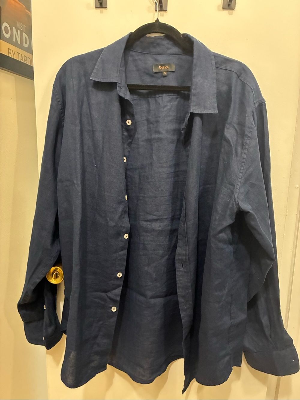 Quince Men's Linen Button-Up Shirts - Navy or Black